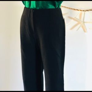 Anne Klein Black Wool Wide Leg Hollywood Trouser